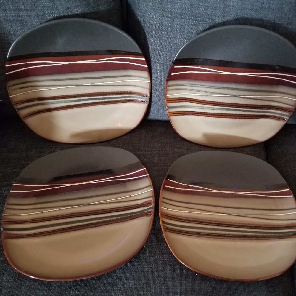 Set Of 4 Home Trends Jazz Salad Plates ~ 7-3/4”